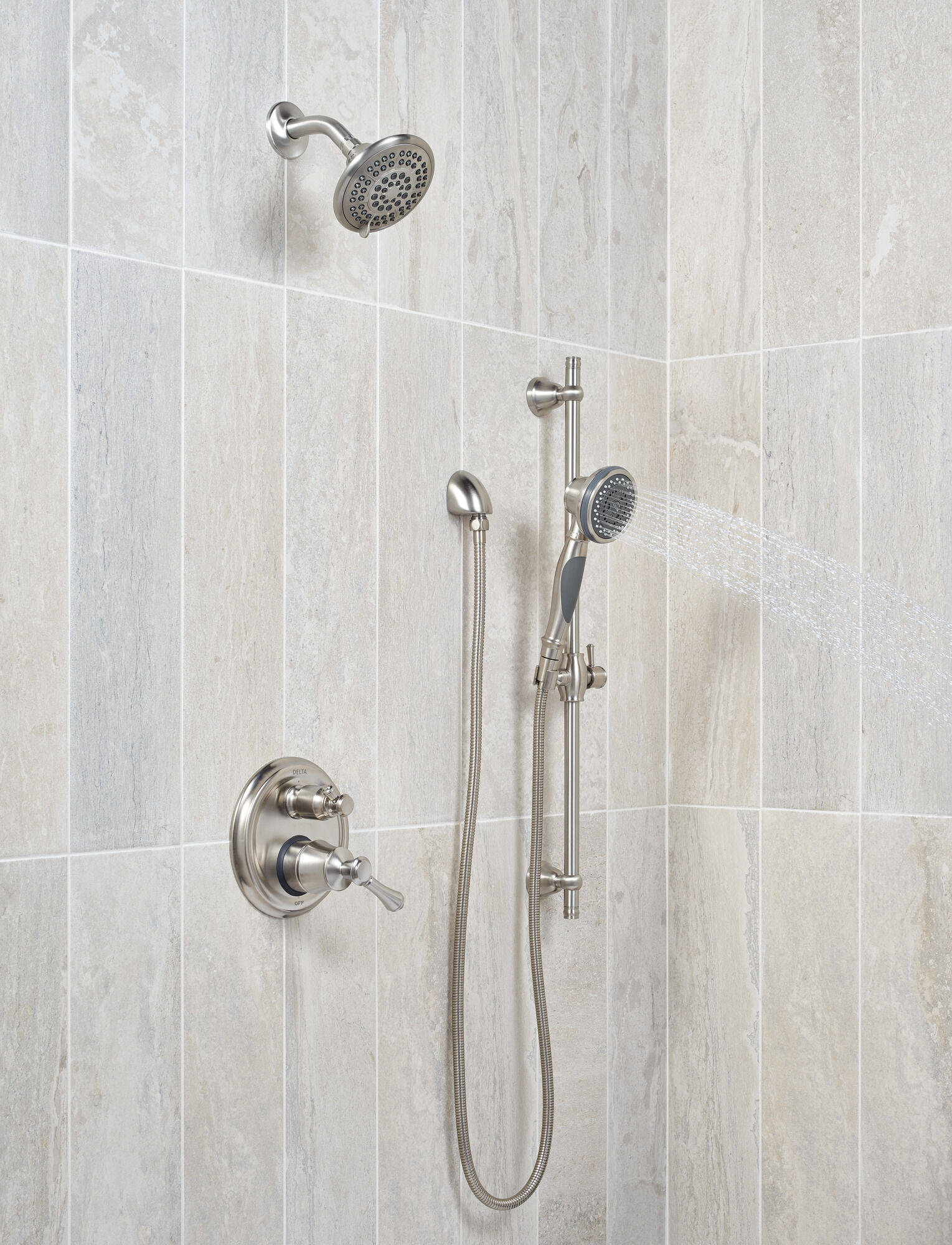 T24897-SS Трим клапана Traditional 2-Handle Monitor® серии 14 со встроенным переключателем на 3 положения Delta Faucet Delta Нержавеющая сталь - Вид №5