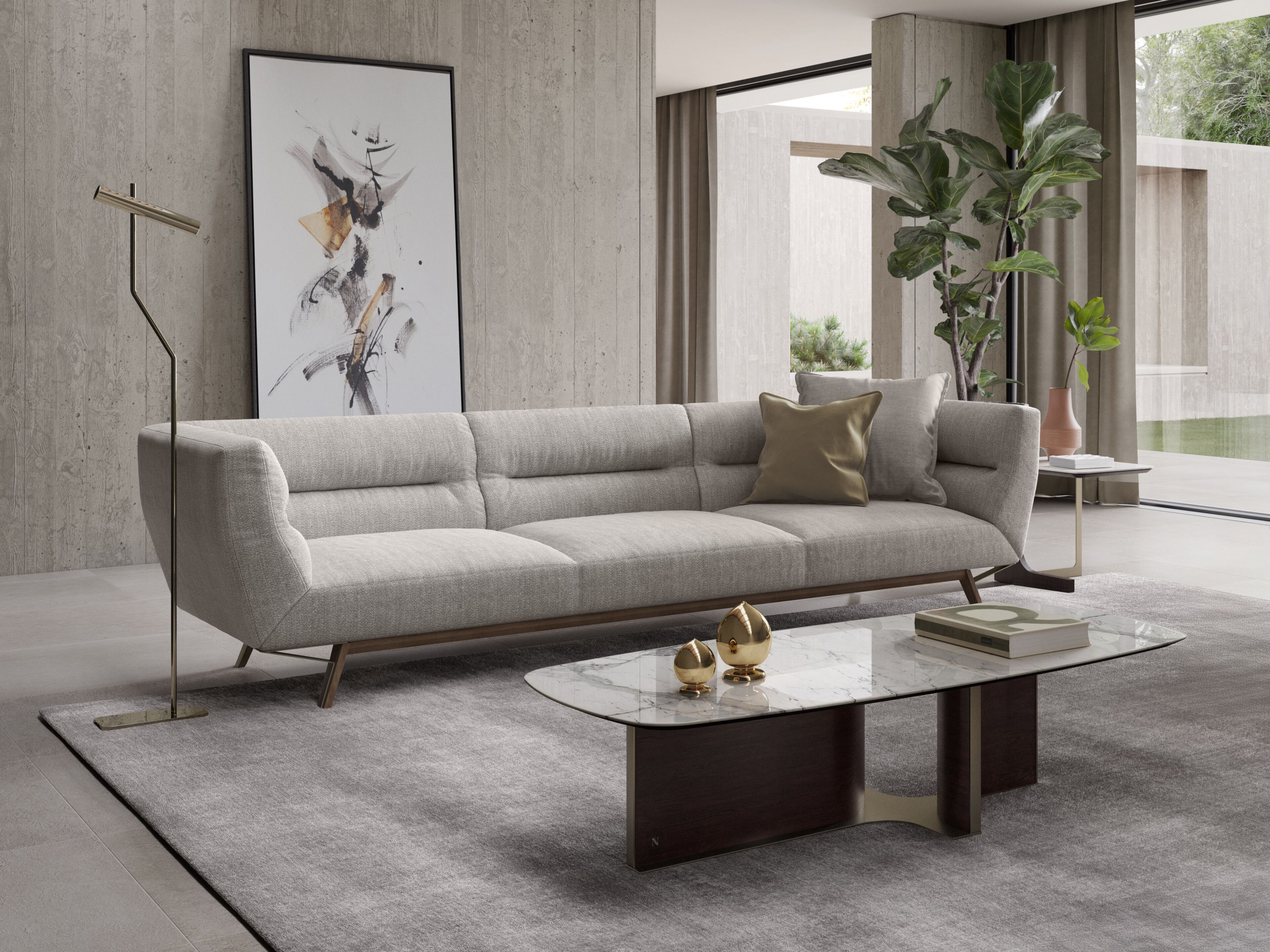 3-местный тканевый или кожаный диван Natuzzi Italia Позитано ARCH-00149901 - Вид №5