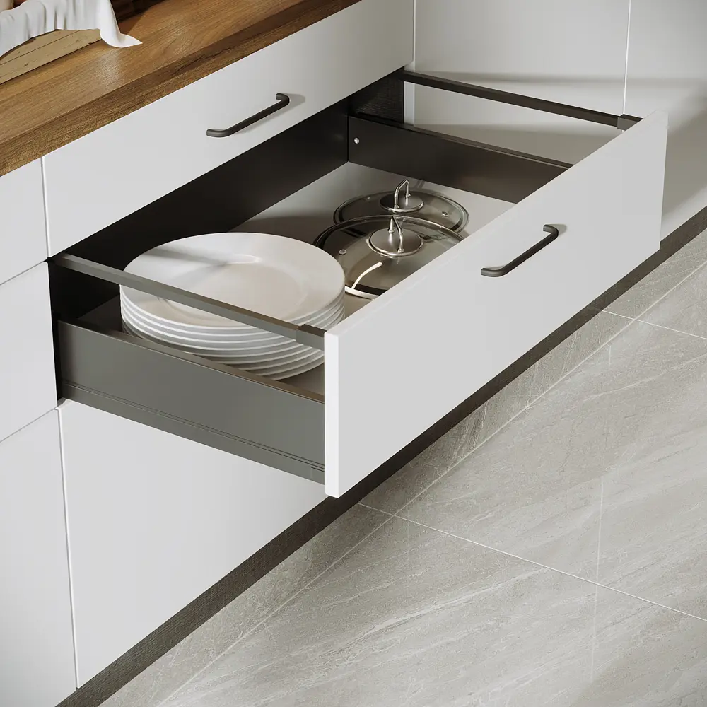 Выдвижной ящик с доводчиком 80x19x50 см KONSENSA ЛДСП/металл цвет серый Flowbox STLM-2083195