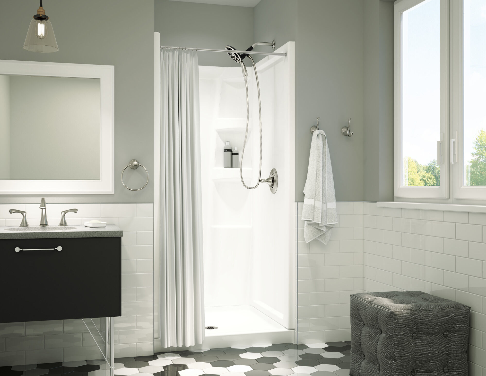 35939LF-SS Смеситель для ванной комнаты с двумя ручками Delta Faucet Carlisle Матовый никель  - Вид №1