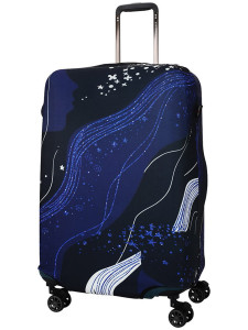 EBHP03-L Чехол для чемодана большой Diagonal Purple Waves Eberhart