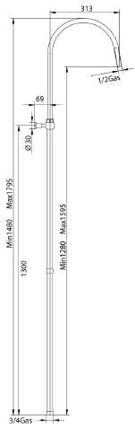 375524KO Держатель верхнего душа Bandini Classic Santreyd - Вид №1