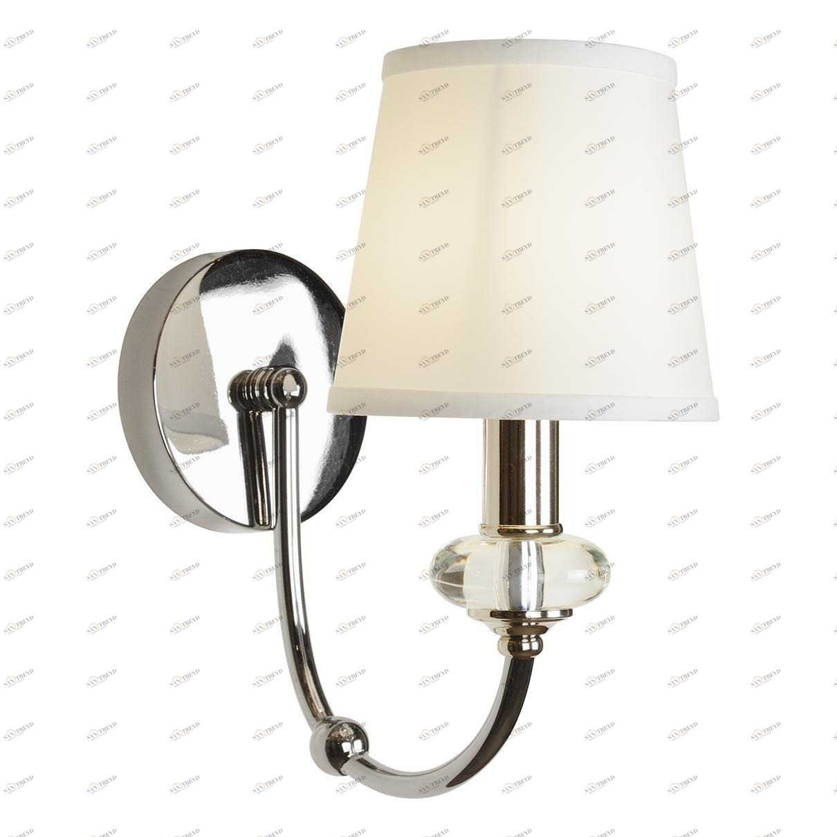 Бра с абажуром белое Magic W2344-1 Nic ILAMP MAGIC 00-3949116 Белый;никель