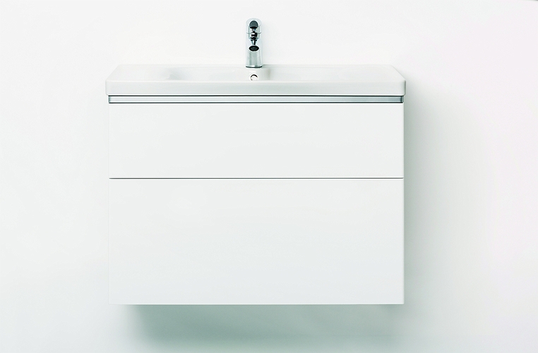 9610021101 IDO Glow напольная тумба под умывальник, с двумя ящиками, W = 580 мм, W1 = 600 мм, белый - Вид №3