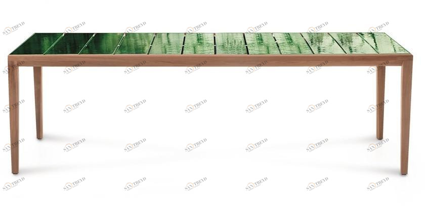 RODA Прямоугольный садовый стол из глазурованного керамогранита Teka sun-id-1480574