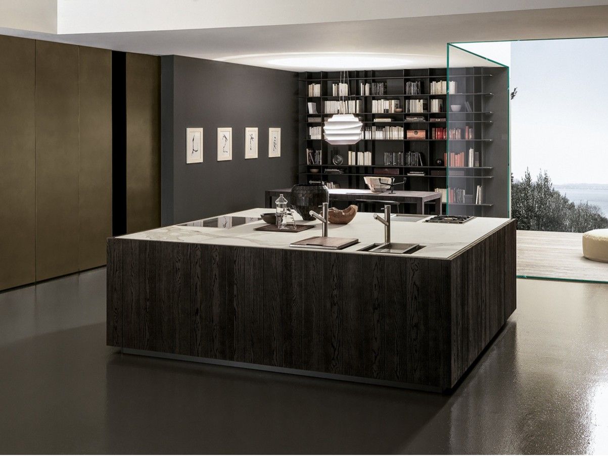 Дубовая кухня со встроенными ручками MODULNOVA Float ARCH-00008040