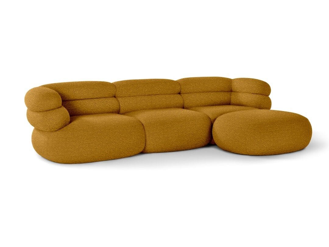 Модульный тканевый диван с полуостровом на 3 места Knoll Biboni ARCH-00052905