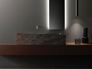 Серый мрамор Saint Laurent прямоугольный подвесной умывальник