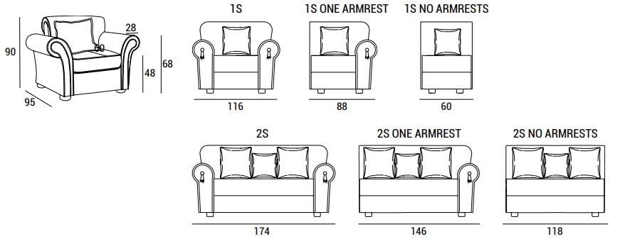 Двуспальный диван-кровать из ткани Domingo Salotti ARCH-00100710 - Вид №3