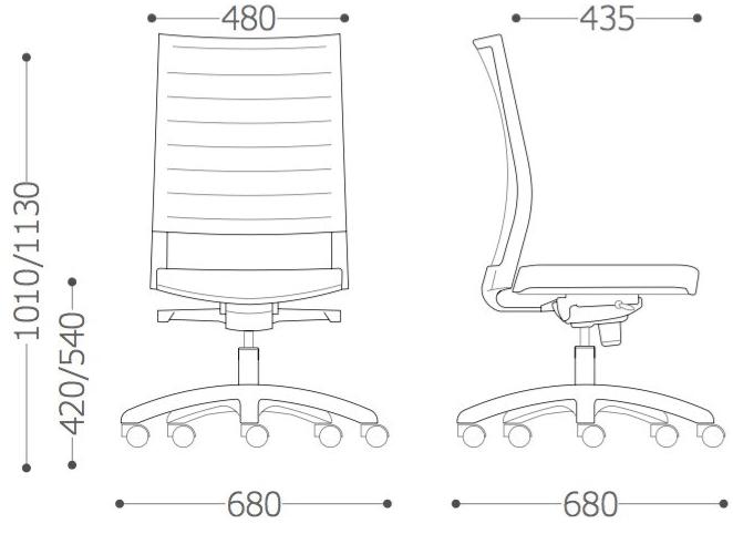 VAGHI Поворотный офисный стул с обивкой из ткани с 5 спицами Expo light Iqp5/ixs5 - Вид №2