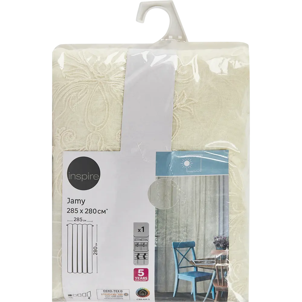 Тюль на ленте Inspire Jamy 285x280 см цвет Cream5 кремовый 83321652 STLM-2029164  - Вид №7