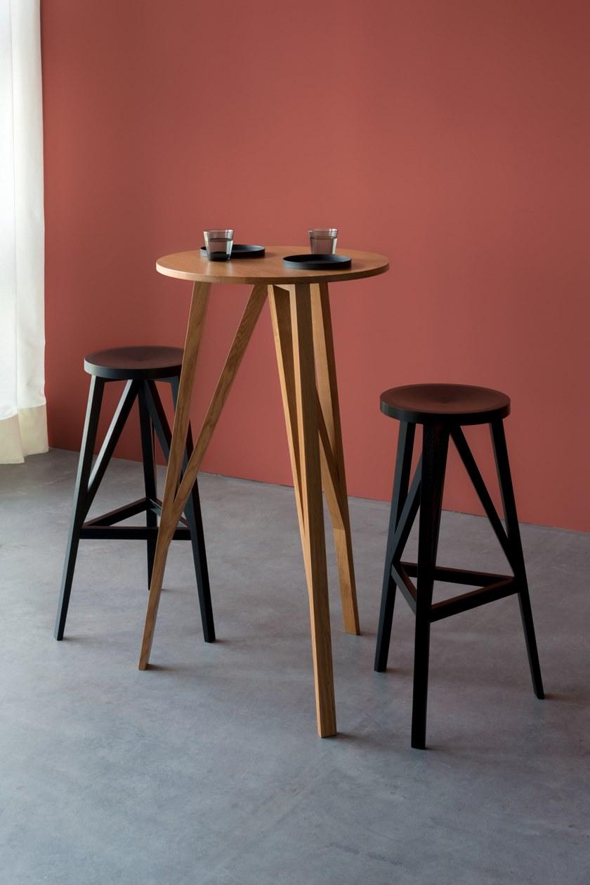 LOEHR Высокий круглый деревянный стол Faber sun-id-1426069 - Вид №1