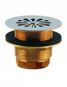 312200 000 00  Сифон для душевого поддона Д. 60 мм, круглая гирлянда, выход вертикальный Д. 40 мм на винт, латунь Valentin Хром