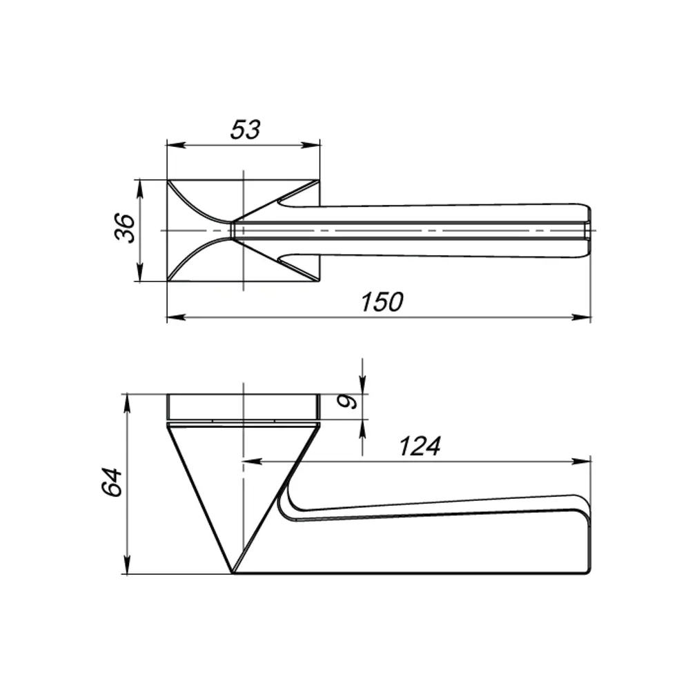 Ручка дверная Armadillo Iron UCS без запирания ЦАМ гальваническое покрытие цвет матовый никель STLM-2005082 - Вид №6
