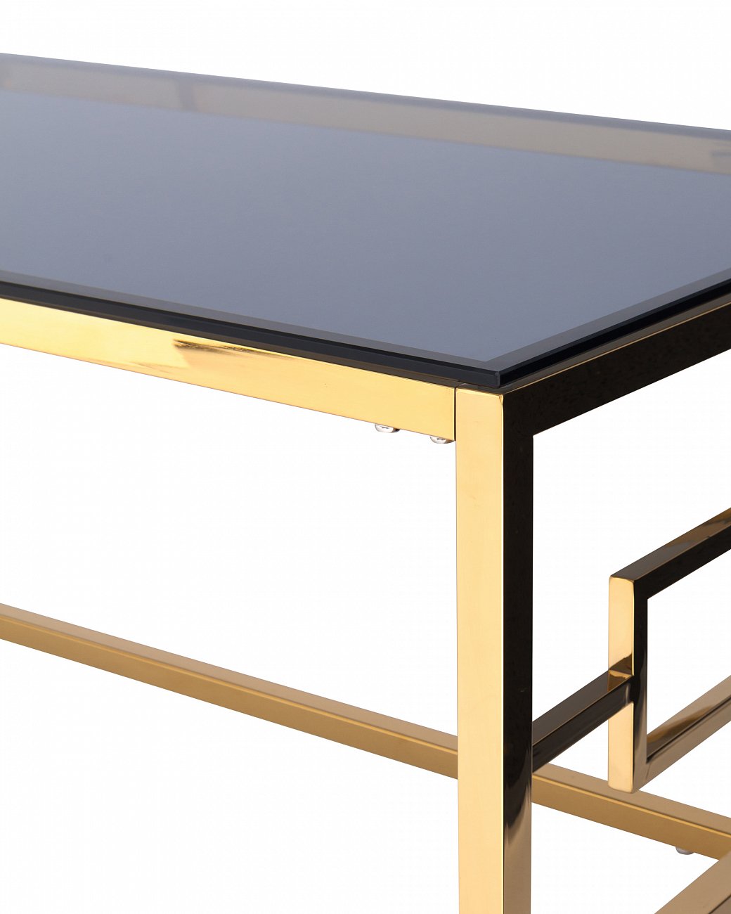 Журнальный столик стеклянный дымчатый с основанием золото 120х60 см "Бруклин" STOOL GROUP  00-3881909 Золото  - Вид №2