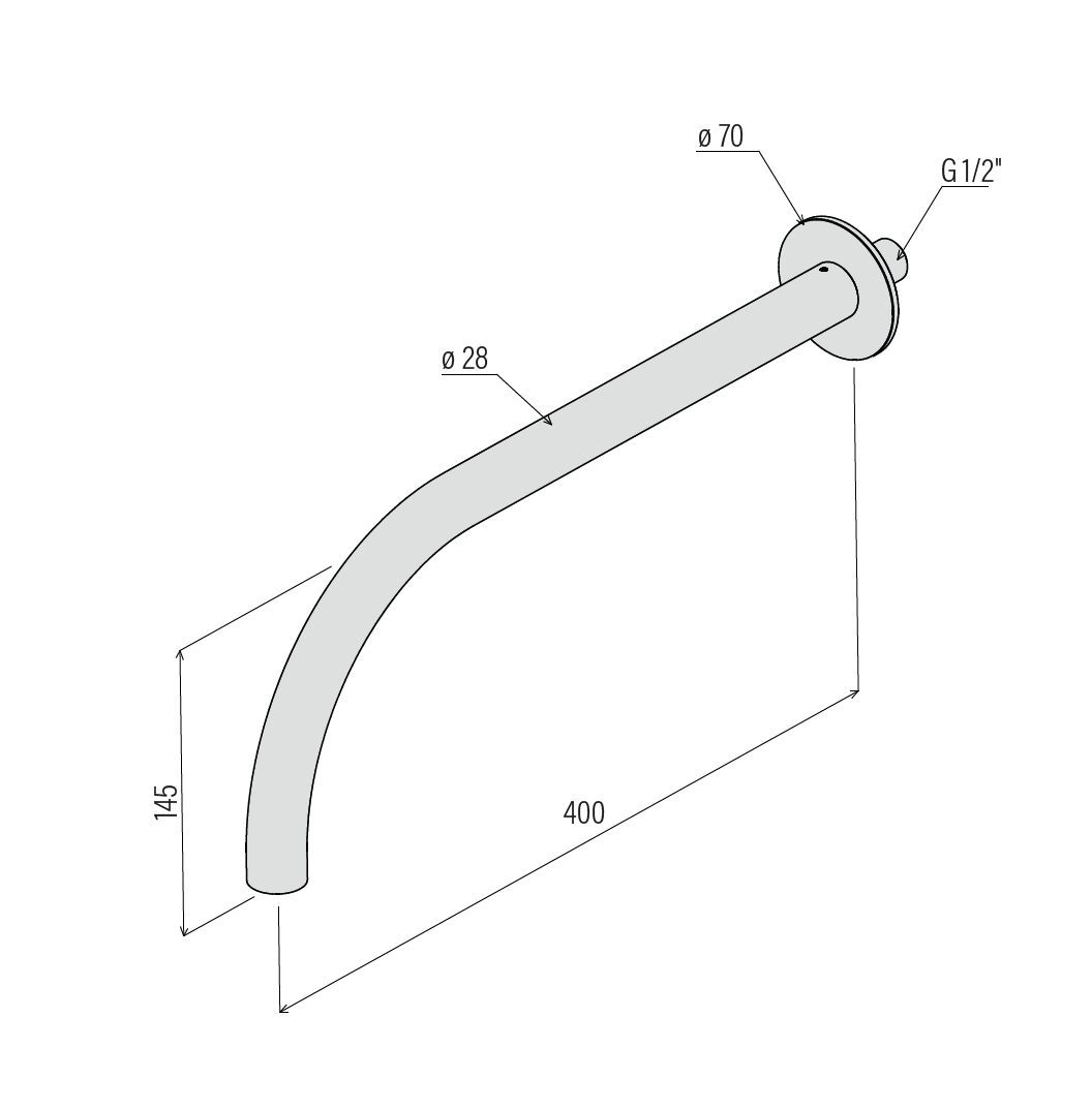 Душевая головка из нержавеющей стали с кронштейном Amphora Reel ARCH-00150071 - Вид №4