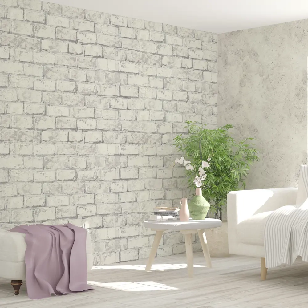 Обои флизелиновые Inspire Rock серо-белые 1.06 м White 0 83617702 STLM-2093282 - Вид №4
