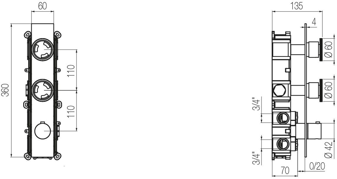 GEDA Настенный пульт дистанционного управления из латуни Tibò Gpo62 Santreyd - Вид №1