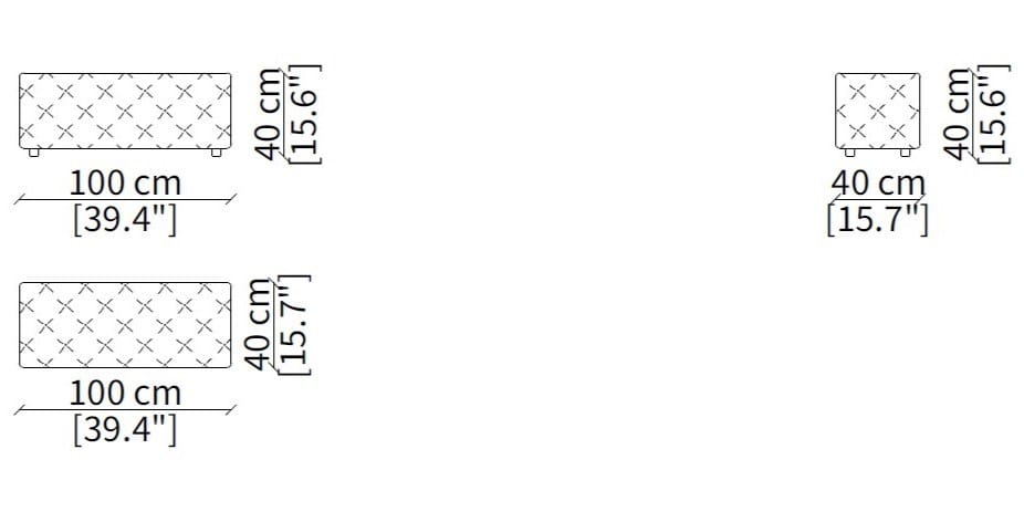 Прямоугольная ткань capitonné пуф Frigerio ARCH-00042145 - Вид №2