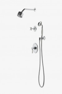 HGSP21 Душевой комплект Highgate с балансировкой давления, душевой лейкой 3 1/4 дюйма, ручным душем и перекрестной перекрестной ручкой Waterworks