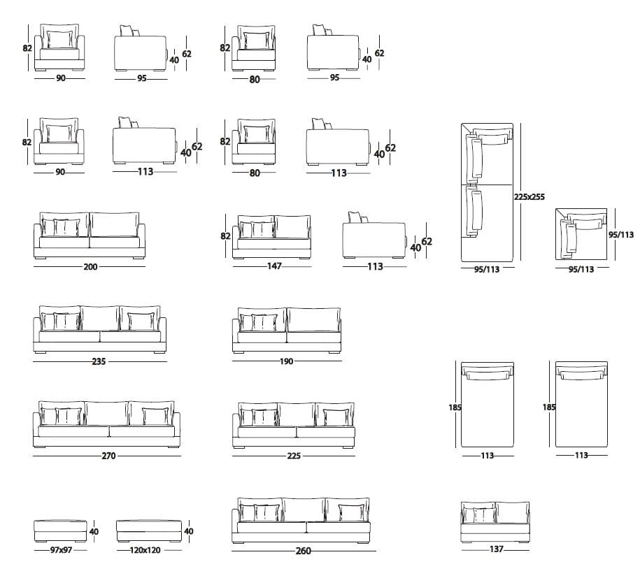 Тканевый диван с полуостровом Marac ARCH-00014015 - Вид №1