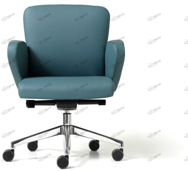 Diemme Регулируемое по высоте офисное кресло из кожи с 5 спицами и колесами Halfpipe sun-id-1352405