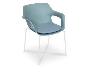 Рециркулированный пластиковый штабелируемый стул с подлокотниками