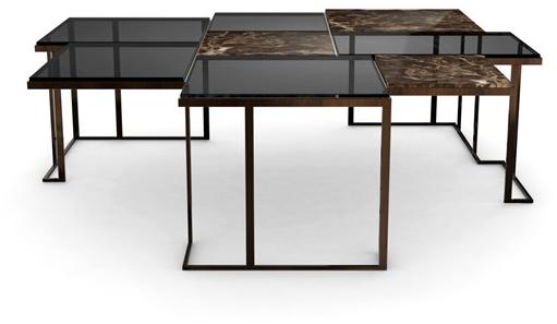 Porustudio Журнальный столик из мрамора и стекла sun-id-1401365 - Вид №1