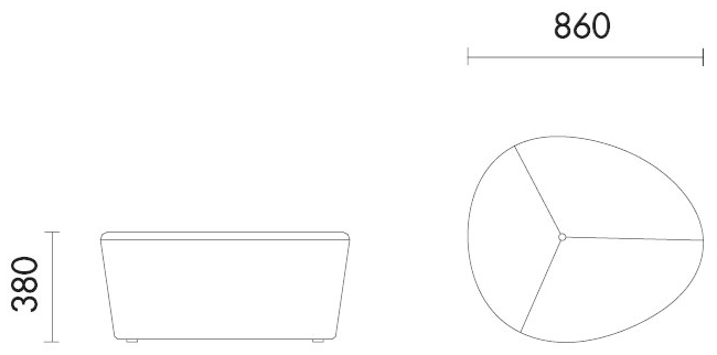 Grado Design Пуф из овальной ткани с обивкой Lotus sun-id-1393238 - Вид №8