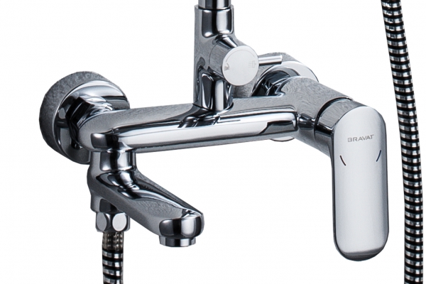 Душевая колонна со смесителем для ванны c поворотным изливом OPAL C OPAL F6125183CP-A1-RUS bravat - Вид №3