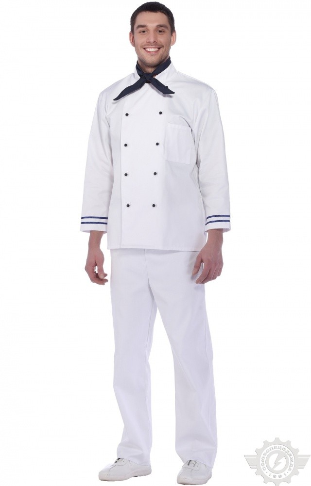 64717 Куртка поварская "Люкс-Лайт" синяя полоска  Повар  размер 52-54/182-188 Спецодежда  - Вид №8