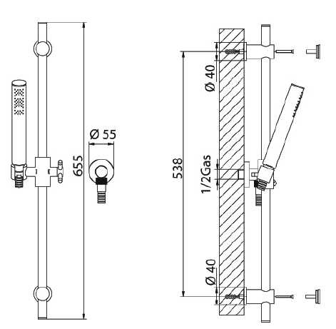 7470200000-1 Душевой набор Bandini Clock Santreyd - Вид №1