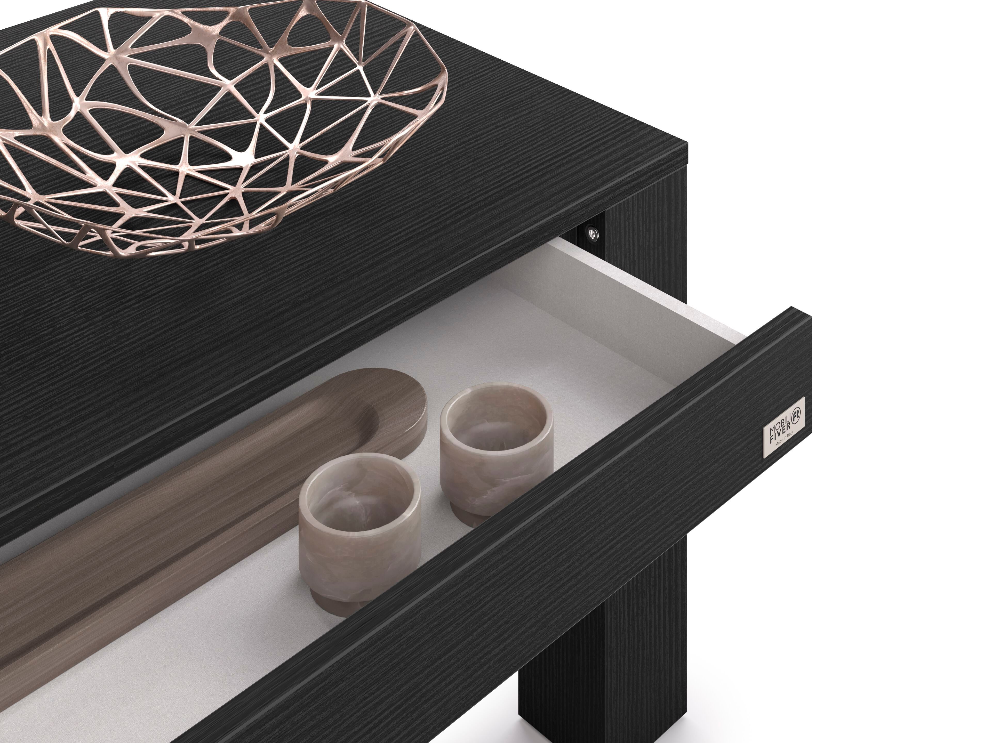 Прямоугольный журнальный столик из черного ясеня для гостиной Mobili Fiver Rachele ARCH-00123471 - Вид №3