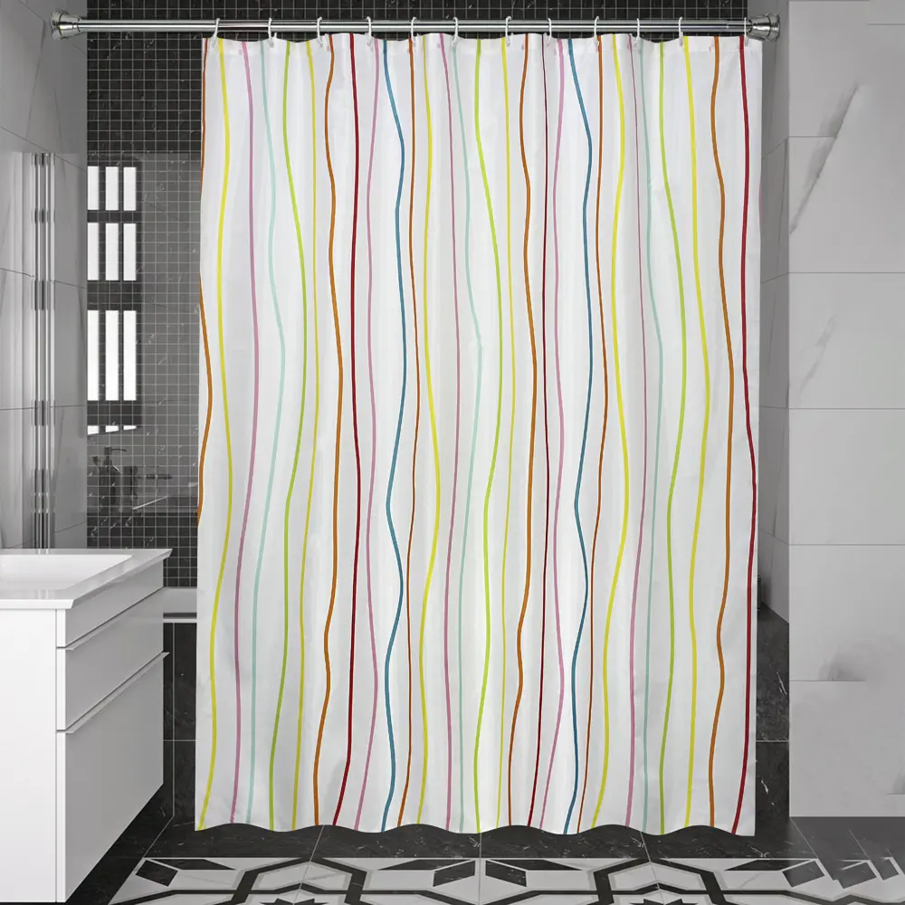 Штора для ванны Bath Plus Gorgeous Stripe 180x180 см полиэстер цвет мультиколор 84738096 STLM-2188420 CHARME RED