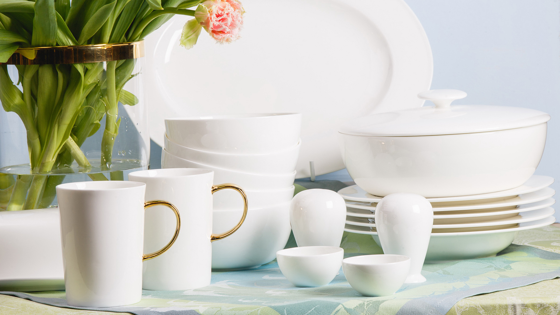 10624427 Mix&Match Кружка Mix&Match Синергия 450мл, фарфор (золотистая ручка) Фарфор костяной  - Вид №2