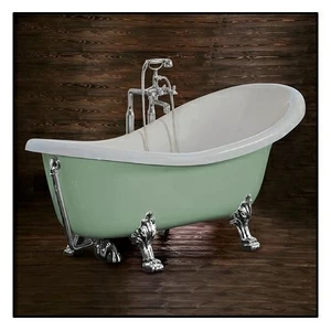 Ванна Akcjum Rectime 175 WR-01-01-Ch-A овальная салатовая с хромированными ножками