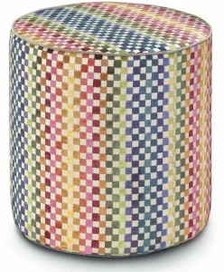 MissoniHome Пуф Cylinder из жаккардового бархата в мелкую клетку Master moderno