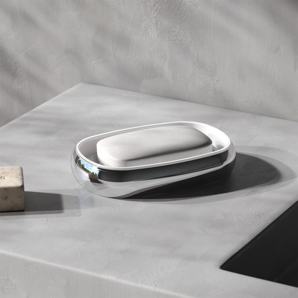 A3031200 Стеклянная мыльница отдельно стоящая хром шт AM.PM Sensation