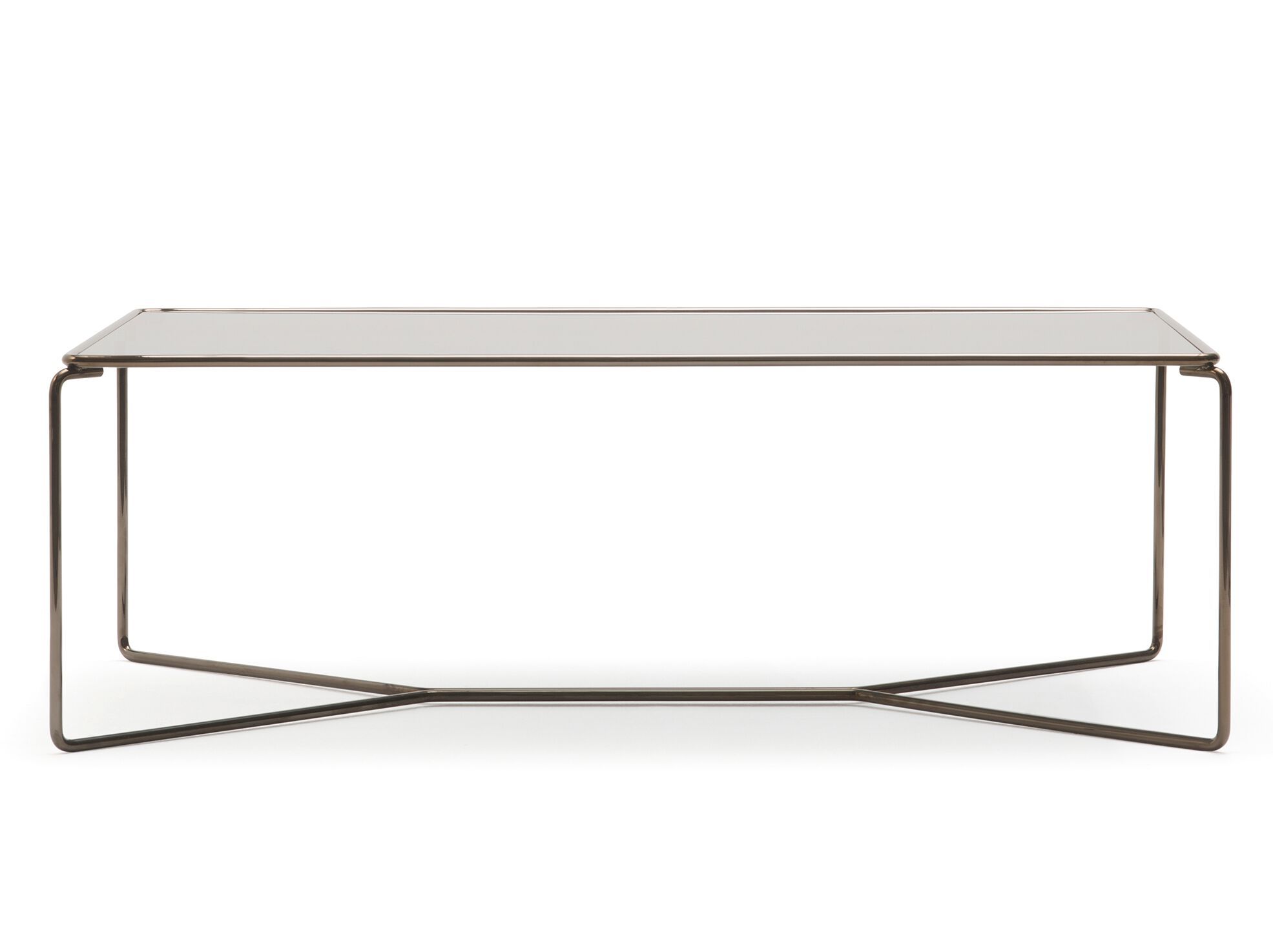 Стальной низкий прямоугольный журнальный столик Billiani ARCH-00063647