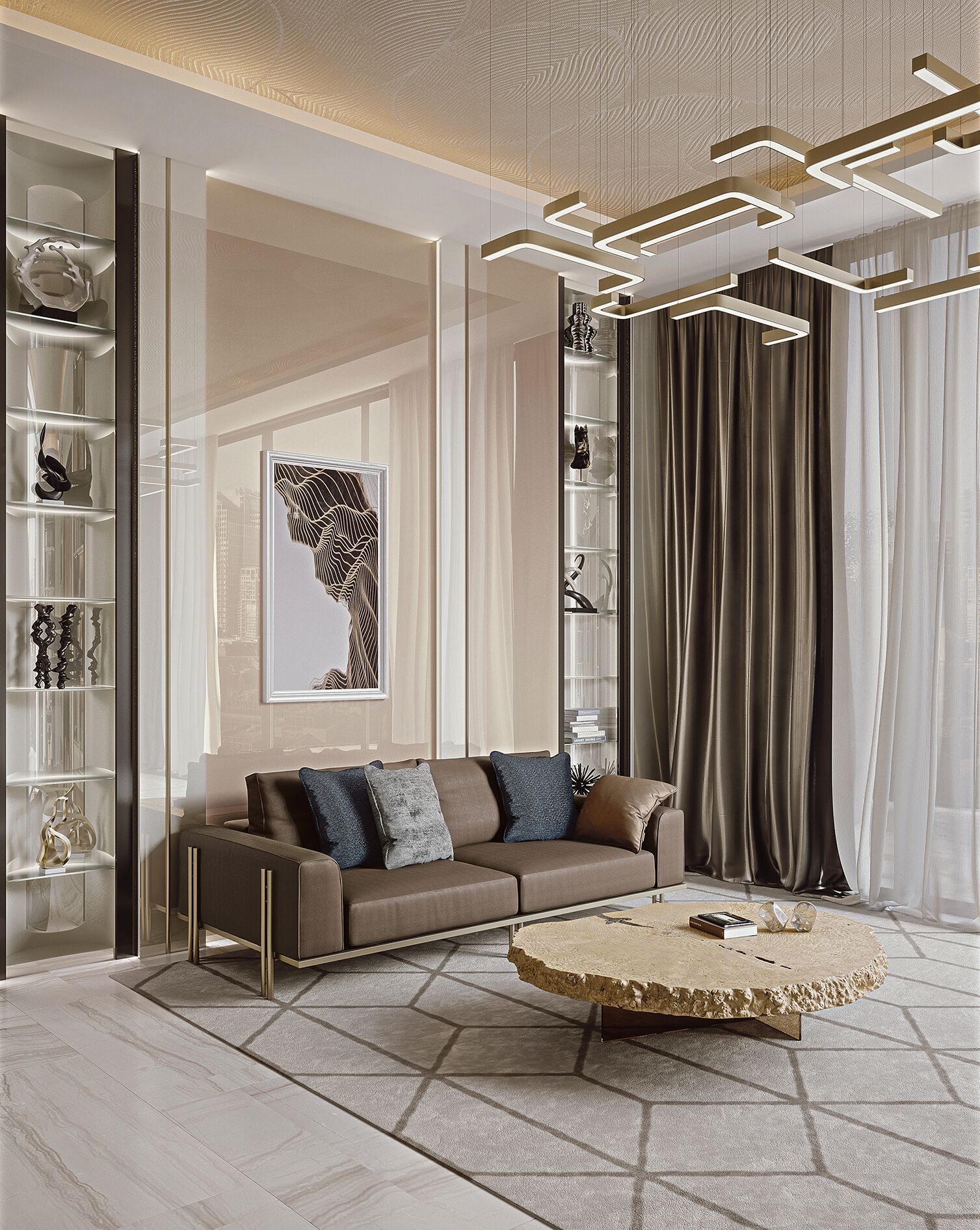 3-местный кожаный линейный диван Bizzotto Italia Atmosphera ARCH-00098226 - Вид №1