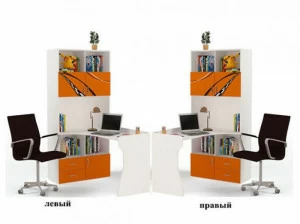 Стол-стеллаж ABC-KING Formula правый оранж