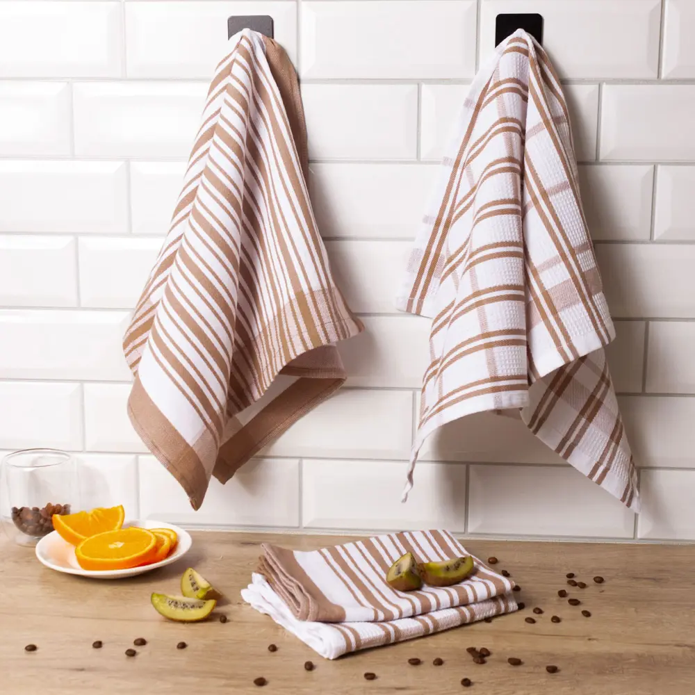 Набор полотенец вафельных Belezza Мумбай 40x60 см цвет бежевый 4 шт STLM-2062487