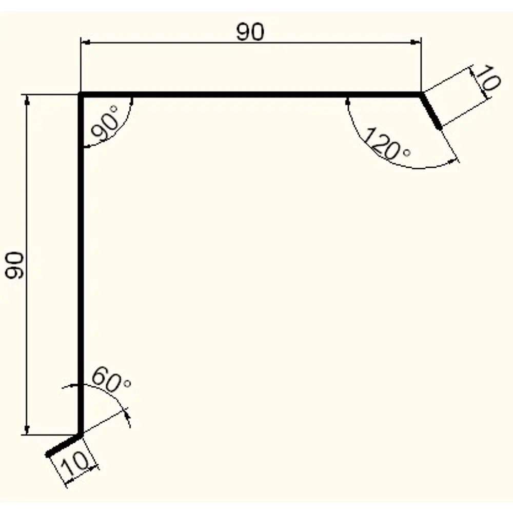 Планка торцевая 90x90x2000 мм 0.4 мм RAL 7024 темно-серый 86778613 STLM-2087495 ВЕГА  - Вид №1