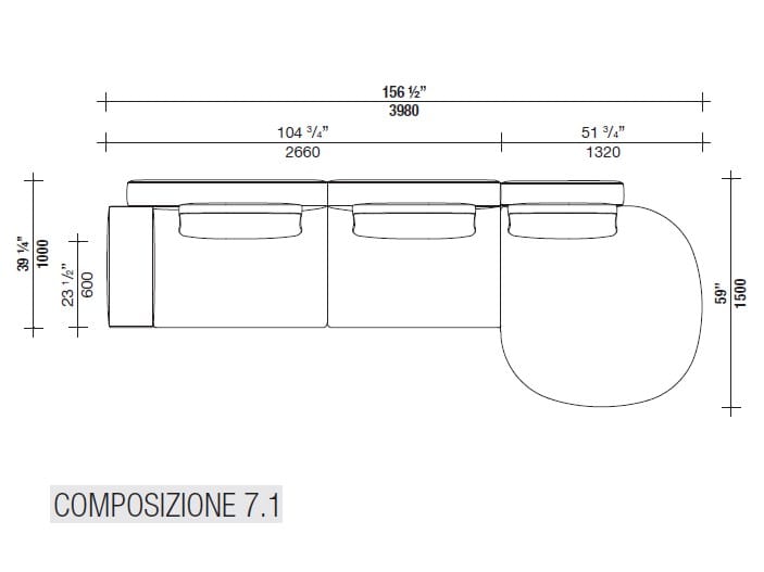 Угловой диван из ткани с полуостровом Lema Venise ARCH-00125173 - Вид №29