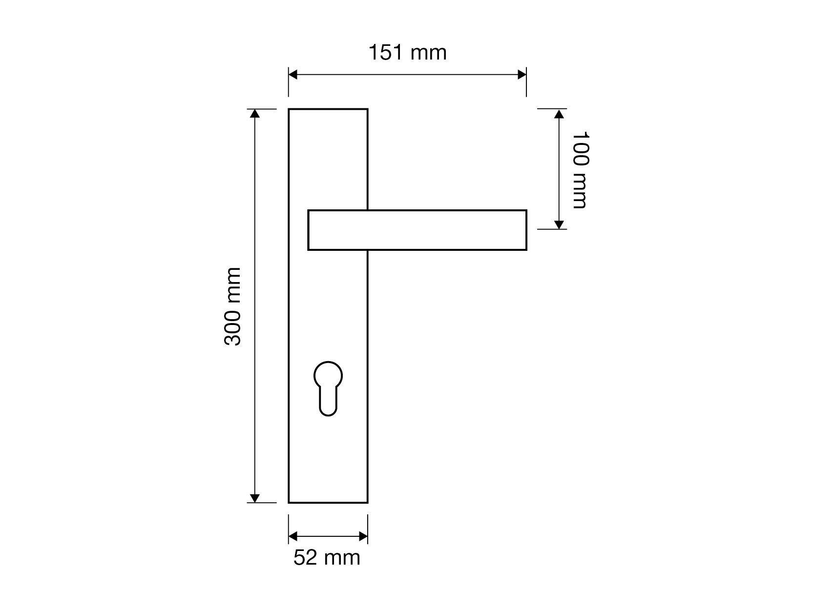 Латунная ручка на пластине LINEA CALI' синтез венге ARCH-00080519 - Вид №3