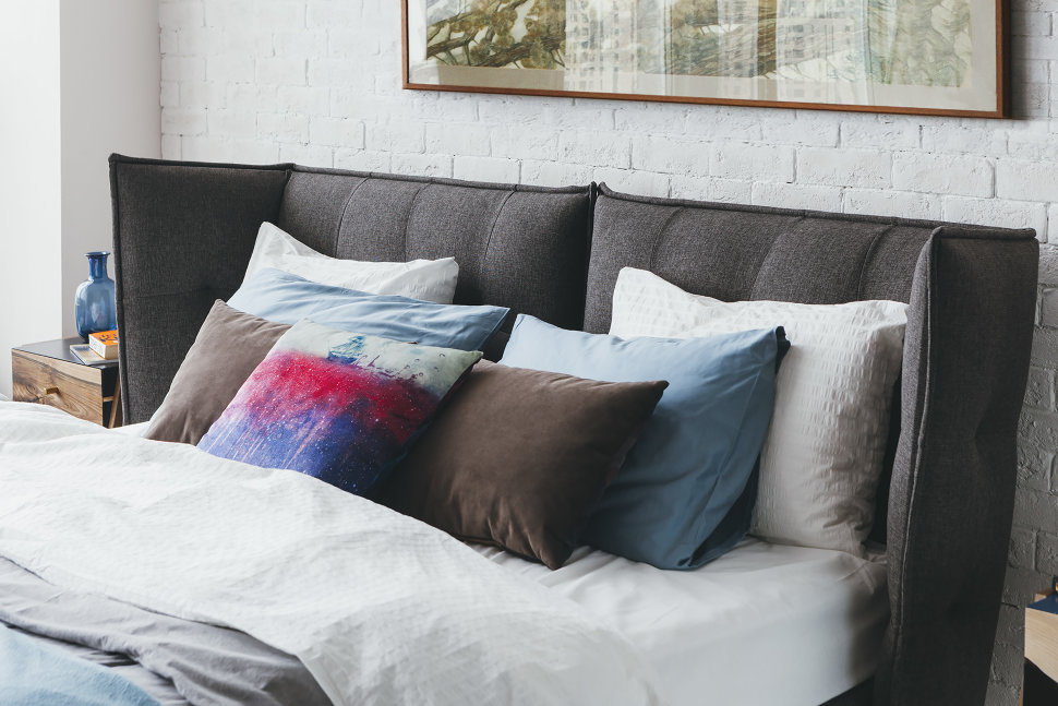 Кровать двуспальная 180х200 темно-серая Venture ICON DESIGNE ДИЗАЙНЕРСКИЕ 177959 Серый  - Вид №5