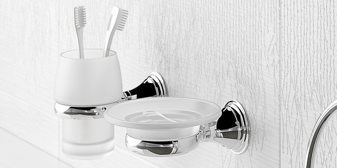 Sonia Стакан для зубных щеток настенный Genoa Хром 107490 - Вид №1