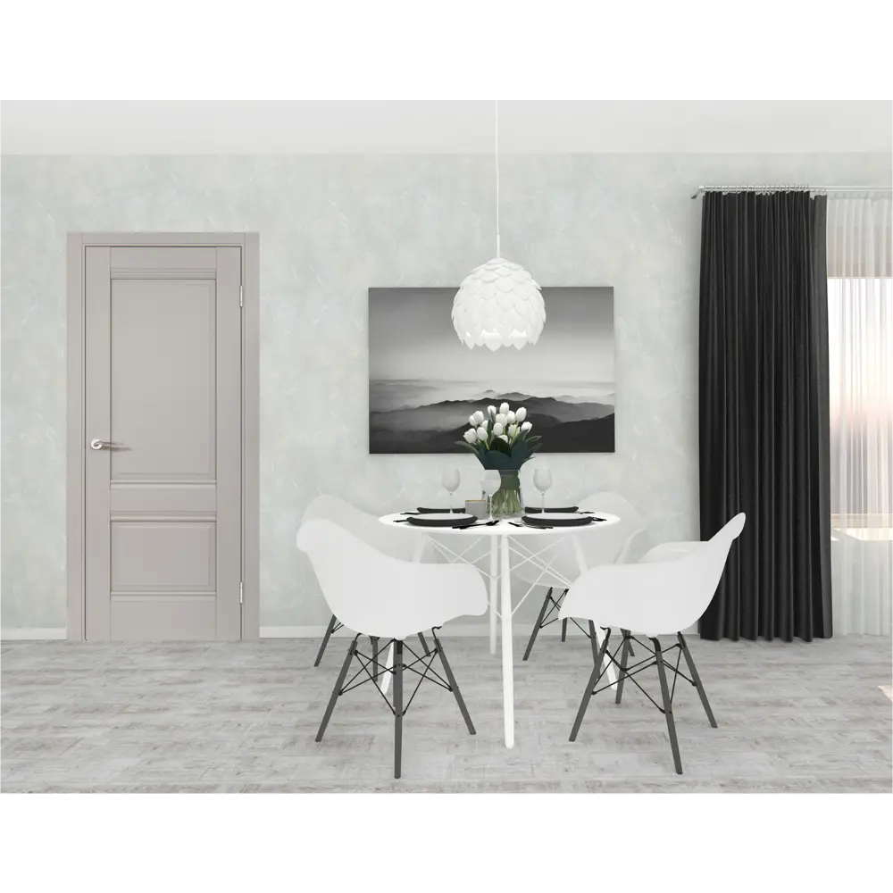 Комплект двери Классико-42 глухая 90x200 см Hardflex серый с добором 200 мм 89430411 STLM-2027281 PORTIKA  - Вид №1