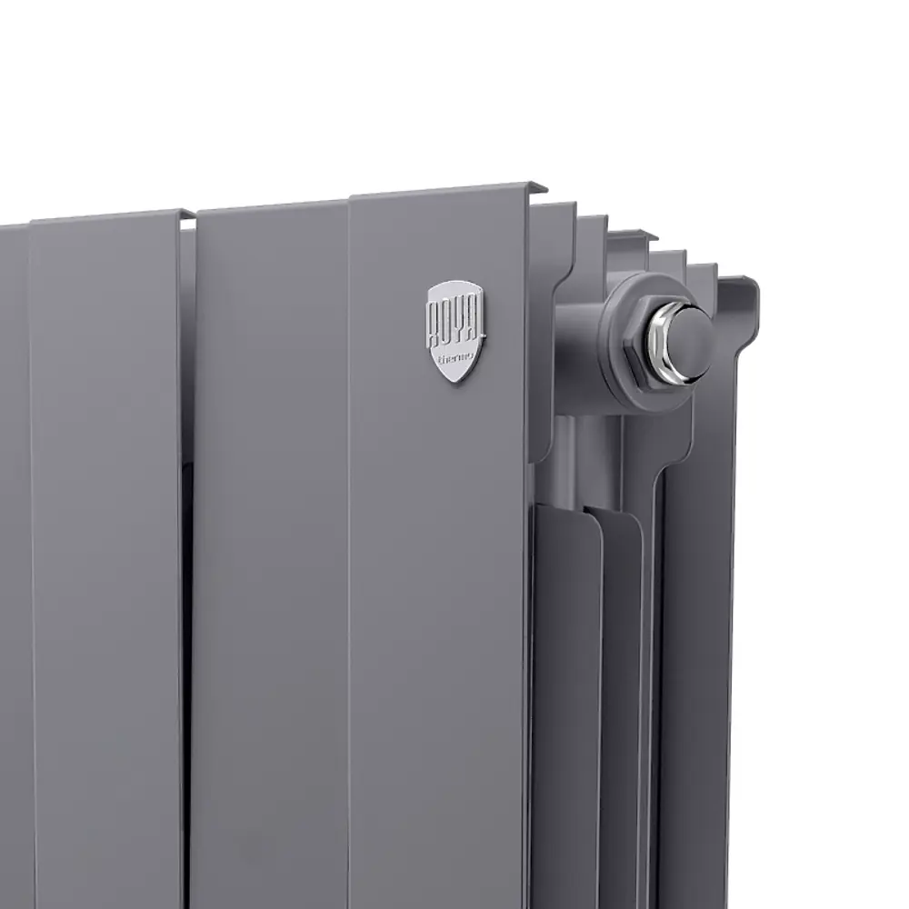 Радиатор секционный Royal Thermo Pianoforte 200/100 12 секций боковое подключение биметалл серый STLM-2048068 - Вид №4