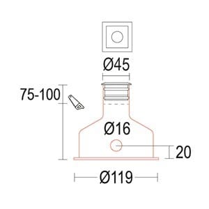 Алюминиевый настенный светодиодный маркер Ghidini Lighting знак ARCH-00014510